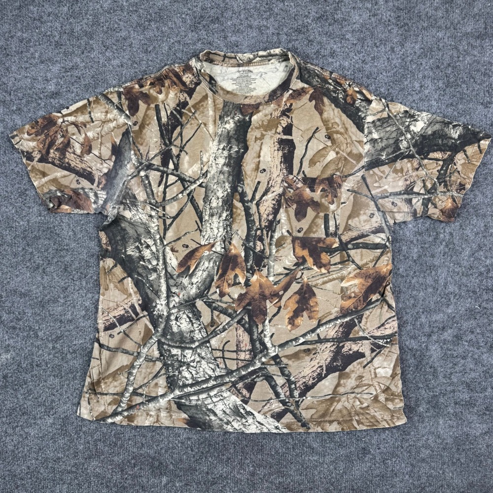 Outfitters Ridge T-Shirt Mens Size L Camo Cotton Fusion 3-D Pocket Hunting Tee